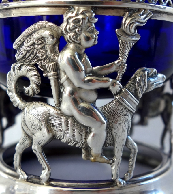 Pair of Empire sterling silver Empire salt cellars, early 19th century production