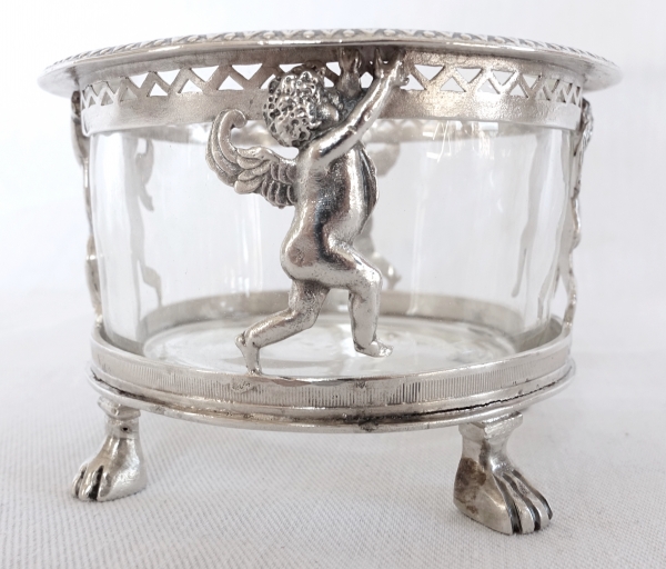 Pair of Empire sterling silver salt cellars, early 19th century production
