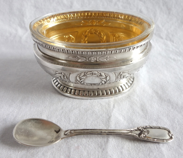 Puiforcat : paire de salerons en argent massif et vermeil Empire - poinçon Minerve