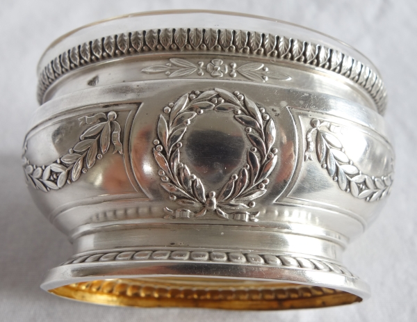 Puiforcat : paire de salerons en argent massif et vermeil Empire - poinçon Minerve