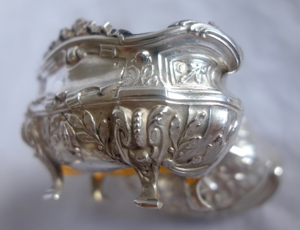 Puiforcat : paire de salières en argent massif modèle Pompadour - poinçon Minerve
