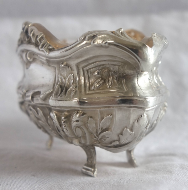 Puiforcat : paire de salières en argent massif modèle Pompadour - poinçon Minerve