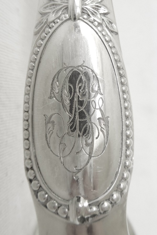 Antique French sterling silver sugar tongs, Louis XVI style, Emile Puiforcat