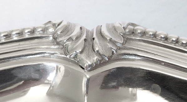 Sterling silver Louis XIV style ovale dish, silversmith Linzeler, poinçon Minerve