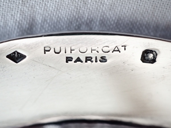 Puiforcat : plateau de service ovale en argent massif de style Louis XV