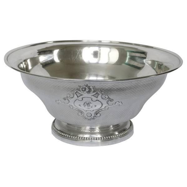 Rare sterling silver salad bowl, Napoleon III period, silversmith Aucoc
