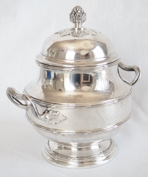 Puiforcat : Louis XVI style sterling silver coffee and tea set