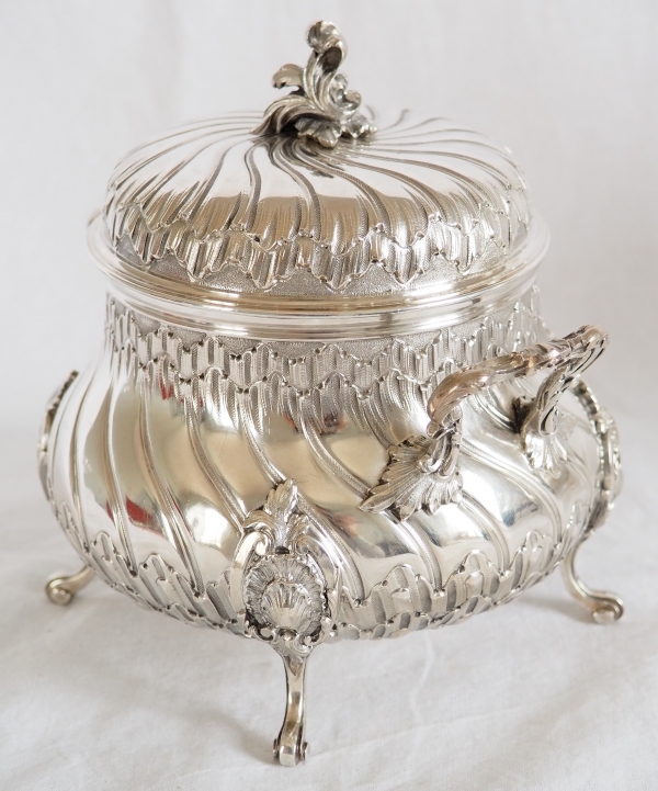 Service à thé et café de style Louis XV Rocaille en argent massif par Edmond Tetard, poinçon Minerve