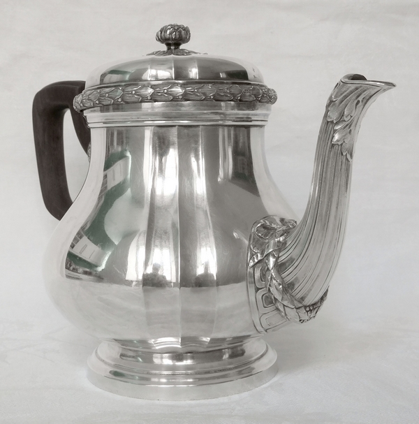 Boin Taburet  : grand service à thé et café 8 pièces en argent massif, poinçon Minerve