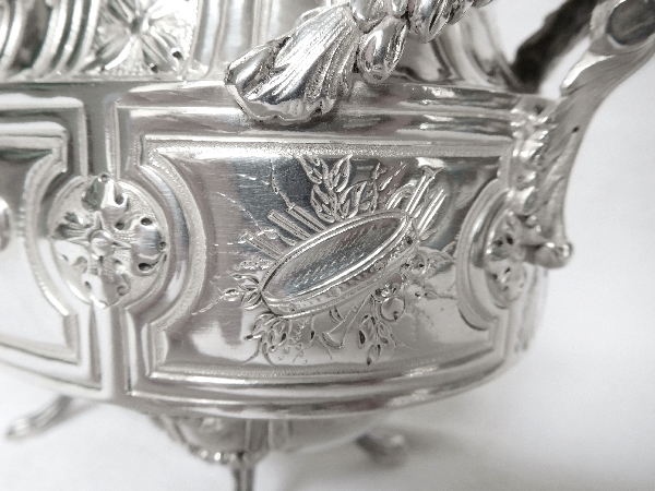 Louis XVI style sterling silver sugar pot / candy box - Hanau