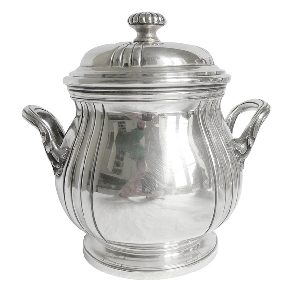 Sterling silver and vermeil sugar pot, Regency style, silversmith Henin & Cie