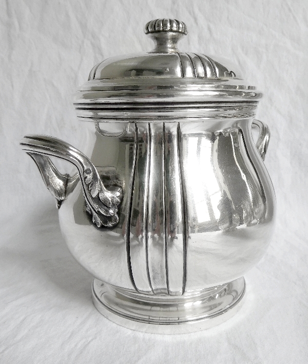 Sterling silver and vermeil sugar pot, Regency style, silversmith Henin & Cie