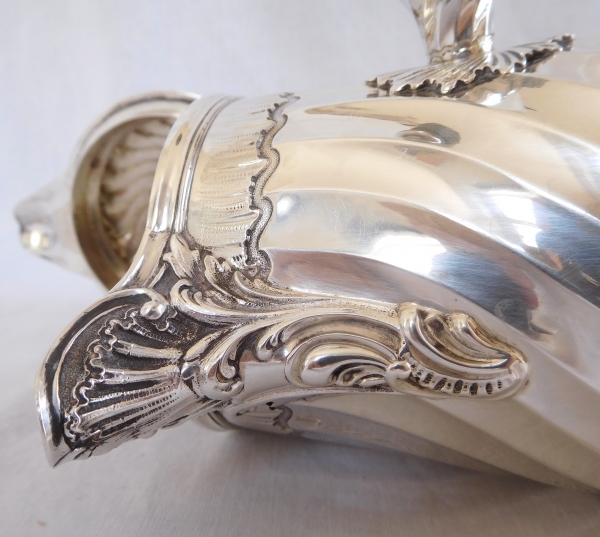 Sterling silver chocolate pot or coffee pot, Louis XV style - silversmith Boin Taburet