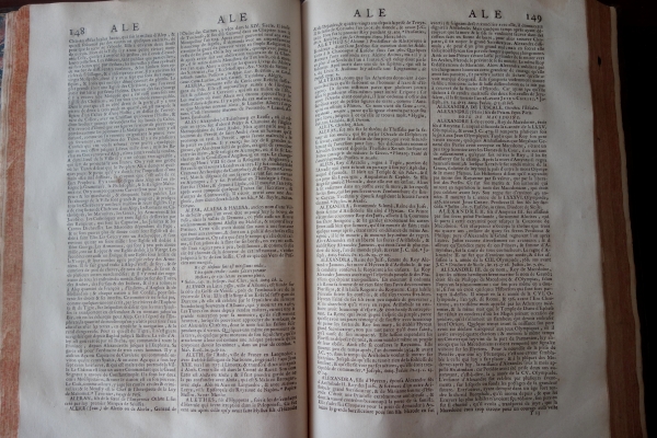Moreri : historical dictionnary - 4 in-folio volumes, 1707 - early 18th century, Louis XIV period