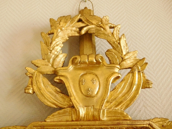 Gilt wood Empire barometer, french Royal coat of arms - circa 1815