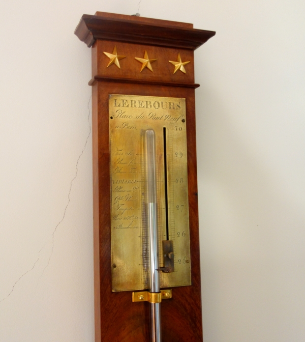 Mahogany barometer, early 19th century circa 1820 - 1830 signed Lerebours