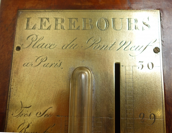 Mahogany barometer, early 19th century circa 1820 - 1830 signed Lerebours