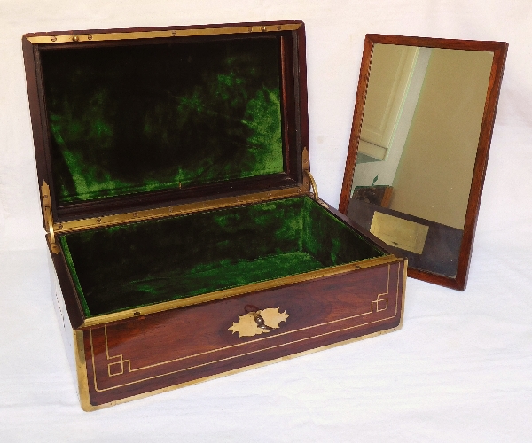 Amarante jewelry cassette box, Marquis crown, signed of Aucoc - France circa 1840