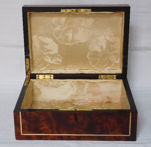 Burr wood jewelry casket or box, Napoleon III period circa 1860