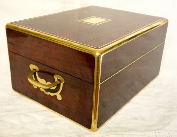 Mahogany veneered jewellery box, Napoleon III production, 19th century circa 1840 - 1850