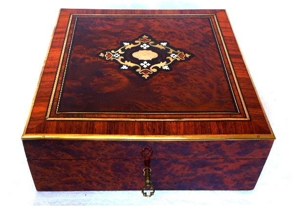 Marquetry jewelry box, Napoleon III period - 19th century