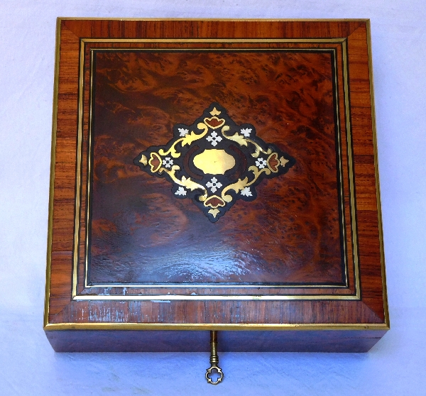 Coffret / boîte à bijoux en marqueterie, époque Napoléon III