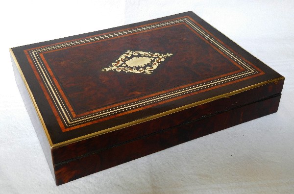 French gambling marquetry box, Napoleon III period (19th century)