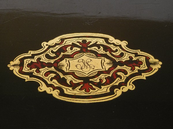 French gambling marquetry box, Napoleon III period - 19th century