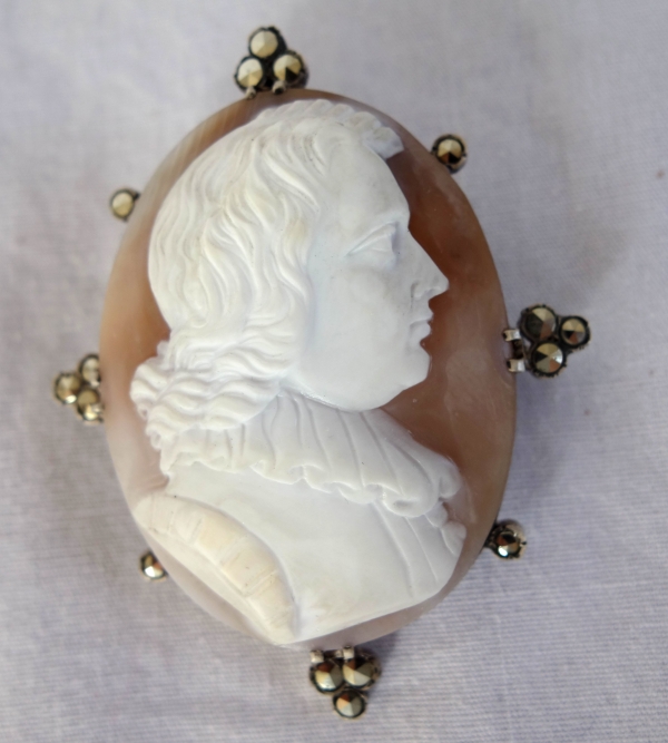 19th century cameo put up as a brooch, sterling silver frame