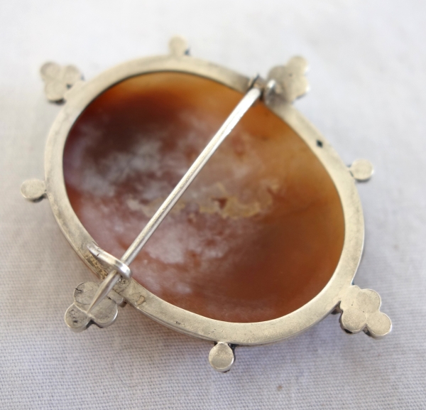 19th century cameo put up as a brooch, sterling silver frame