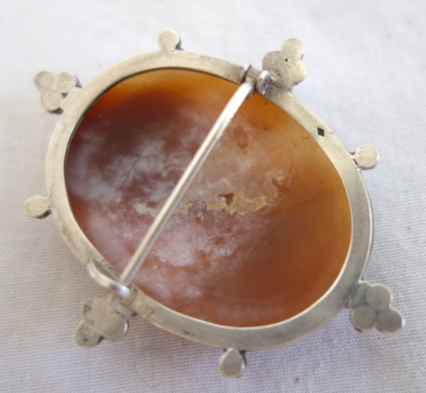 19th century cameo put up as a brooch, sterling silver frame