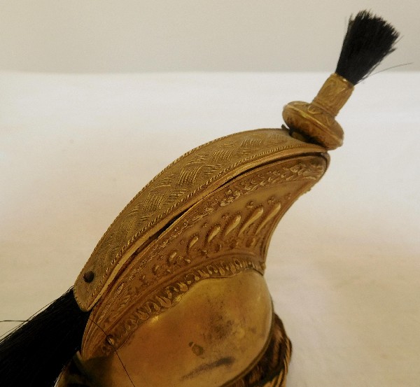Rare casque miniature Officier Dragons modèle 1858 - Second Empire