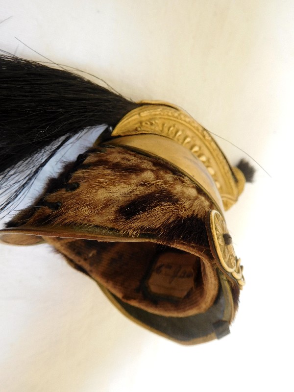 Rare casque miniature Officier Dragons modèle 1858 - Second Empire