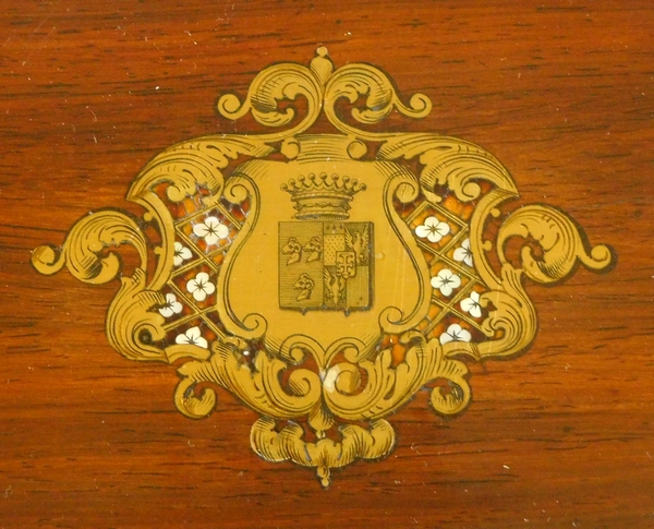 Large jewelery box, coat of arms and crown of count, 19th century