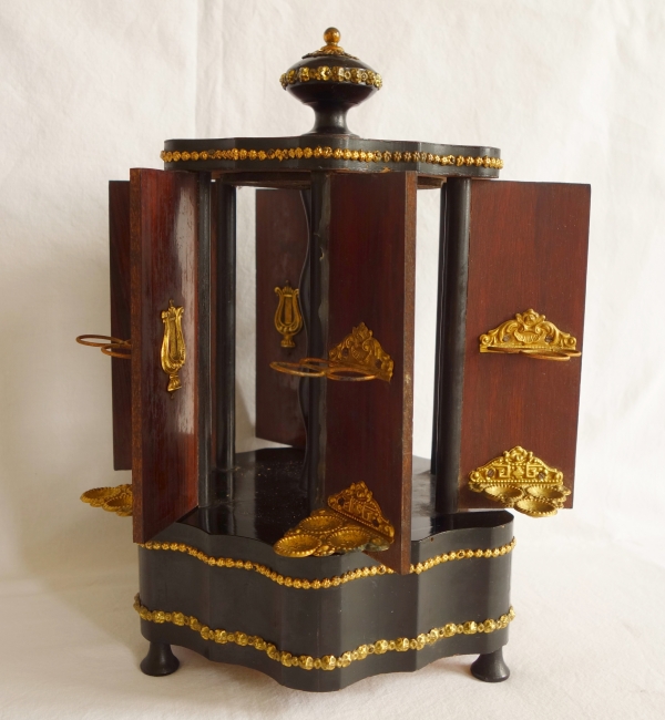 19th century cigar box, rosewood and blackened wood marquetry, Napoleon III period