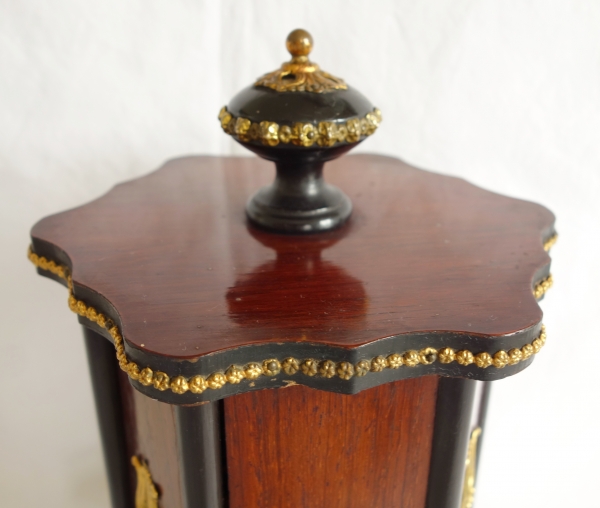 19th century cigar box, rosewood and blackened wood marquetry, Napoleon III period