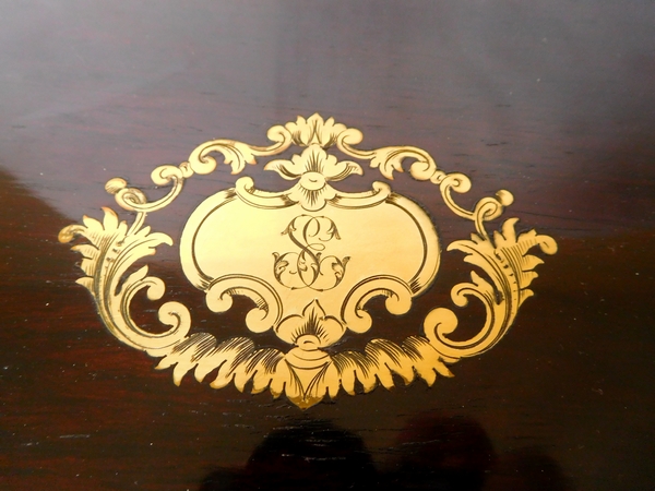 Sormani : mahogany veneered jewelry box - signed - France mid-19th century circa 1860