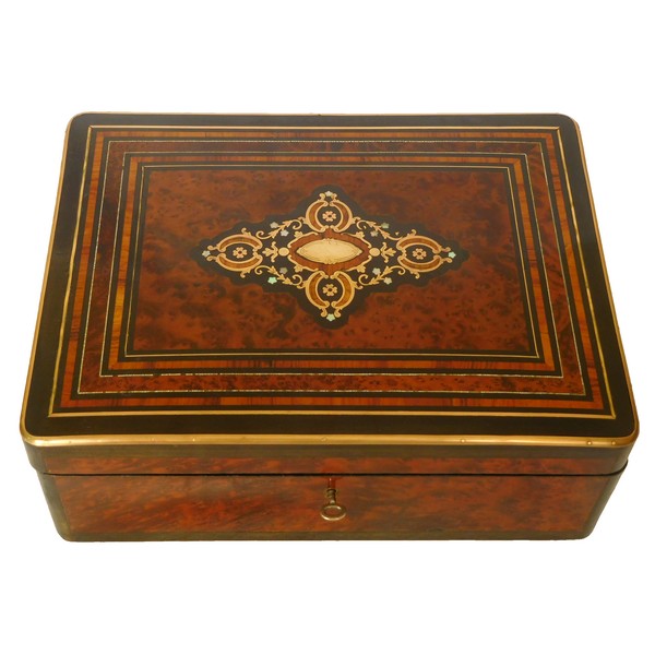 Grand coffret / boîte à bijoux en marqueterie, époque Napoléon III
