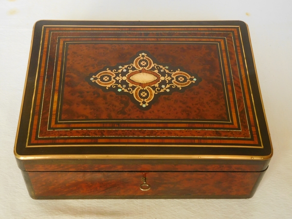 Marquetry jewelry box, 19th century