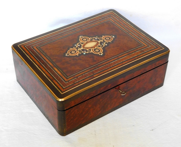 Marquetry jewelry box, 19th century