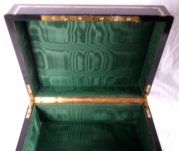 Grand coffret / cassette à bijoux en ébène - couronne de Comte - époque XIXe siècle vers 1850