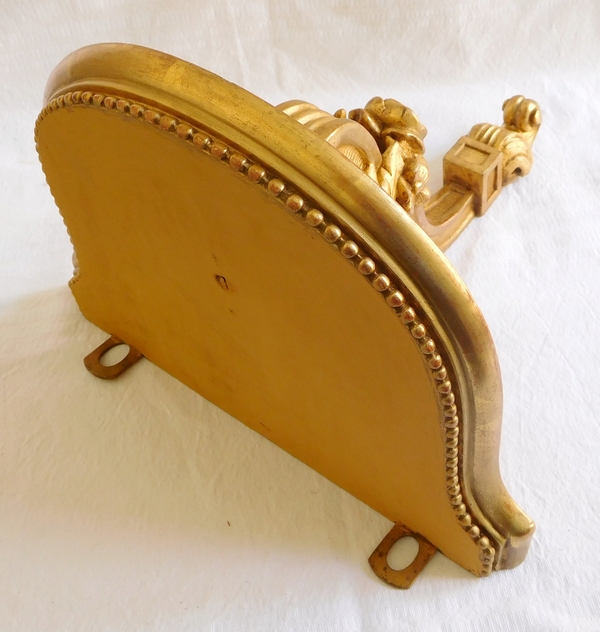 Console d'applique en bois sculpté et doré, ancien travail de style Louis XVI, milieu XIXe siècle