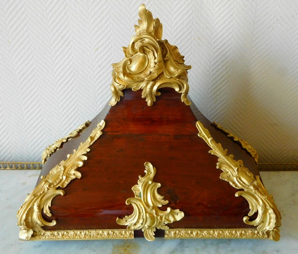 Nicolas Jean Marchand : Louis XV mahogany and ormolu clock console - Stamped