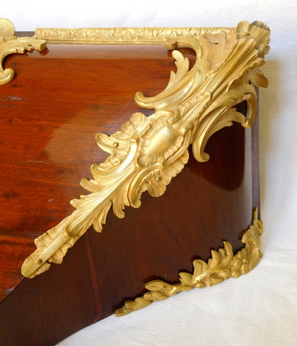 Nicolas Jean Marchand : Louis XV mahogany and ormolu clock console - Stamped