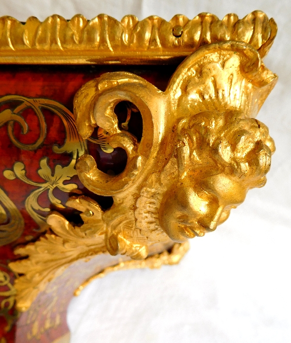 Boulle marquetry clock console, Regency style, mid 19th century production