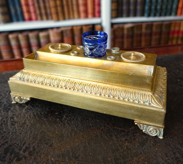 Empire ormolu inkwell, early 19th century
