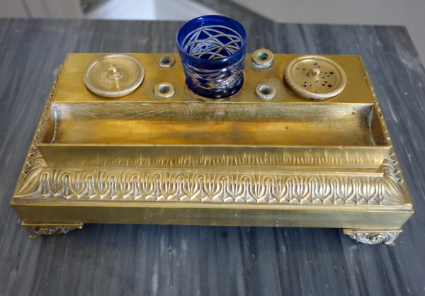 Empire ormolu inkwell, early 19th century