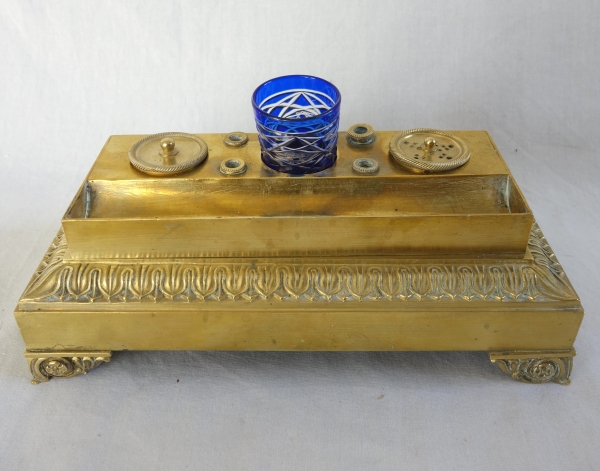 Empire ormolu inkwell, early 19th century