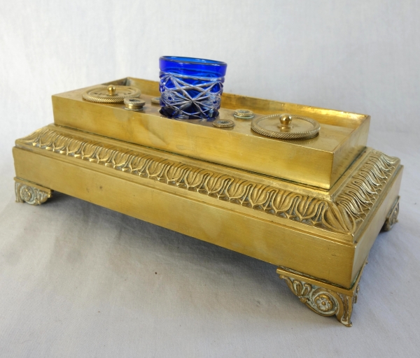Empire ormolu inkwell, early 19th century