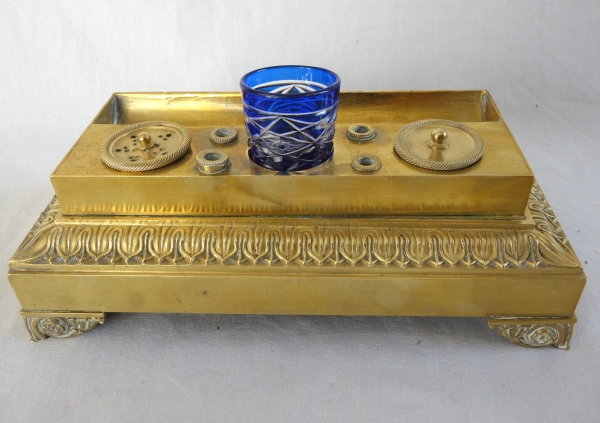 Empire ormolu inkwell, early 19th century